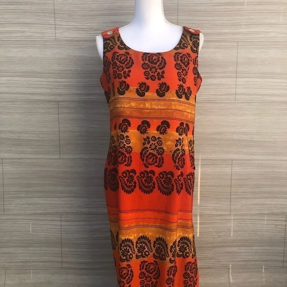 Tropical button dress Size 11/12 Borcellini - Picture 4 of 12